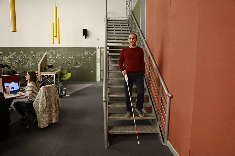 Kürşat is at stairs